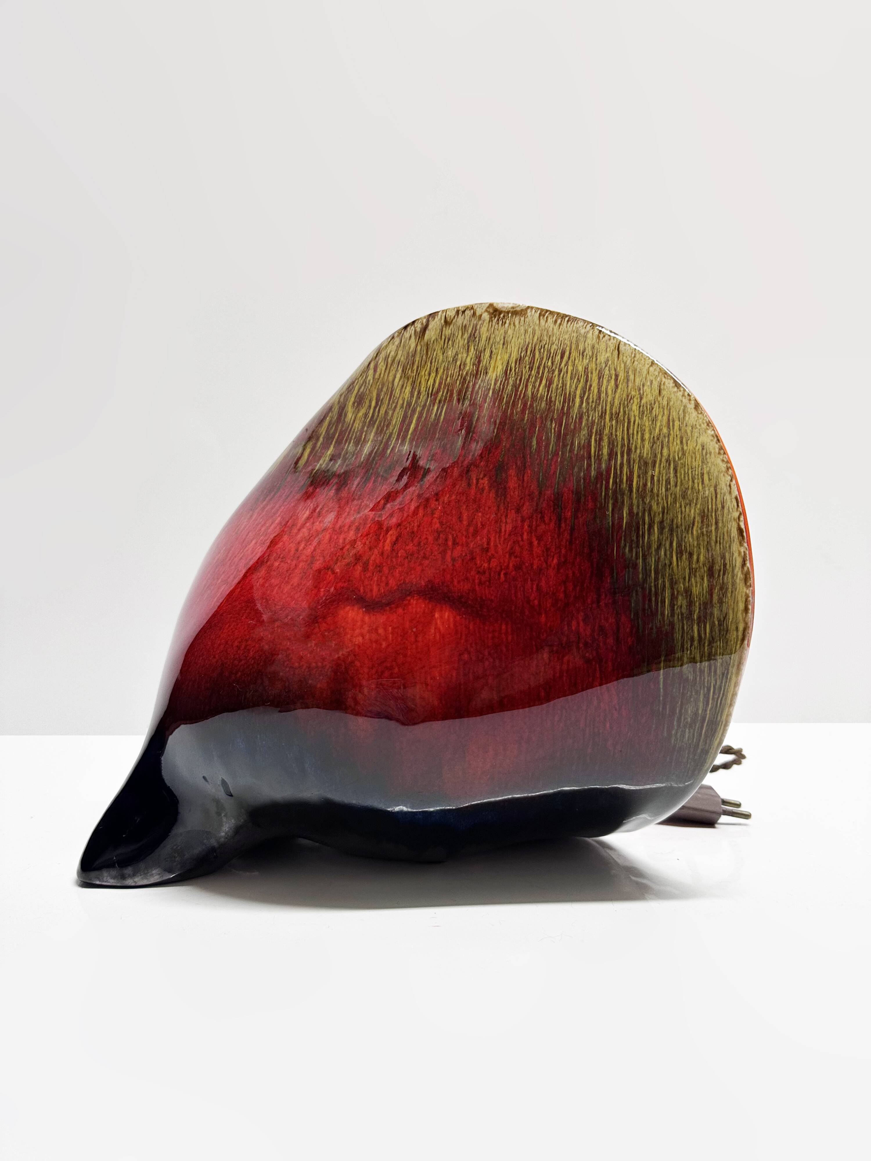 Shell lamp Vallauris in ceramic. France, 1970s.