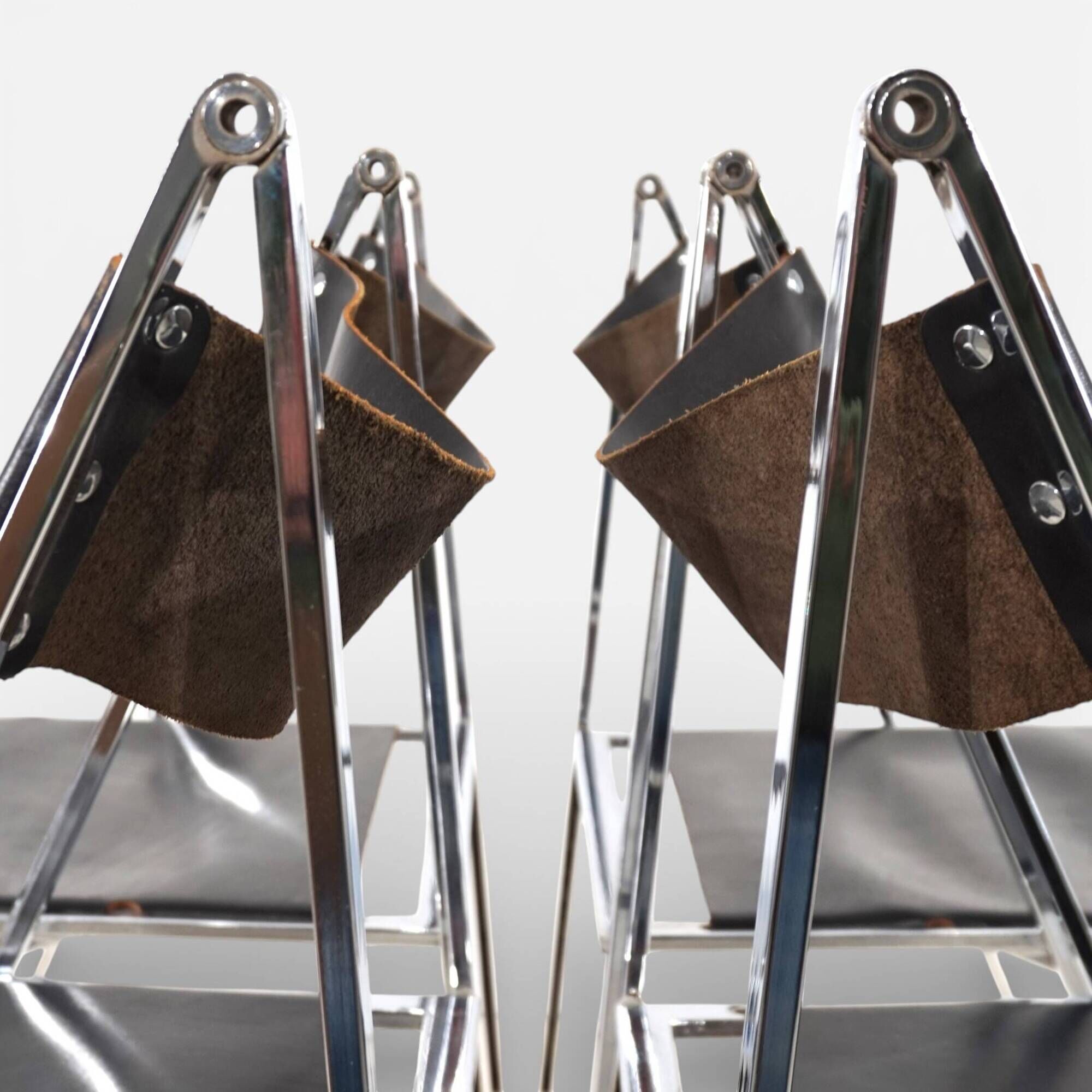 Lübke 4-piece set of folding dining chairs by Fantoni&Geraci, 1969