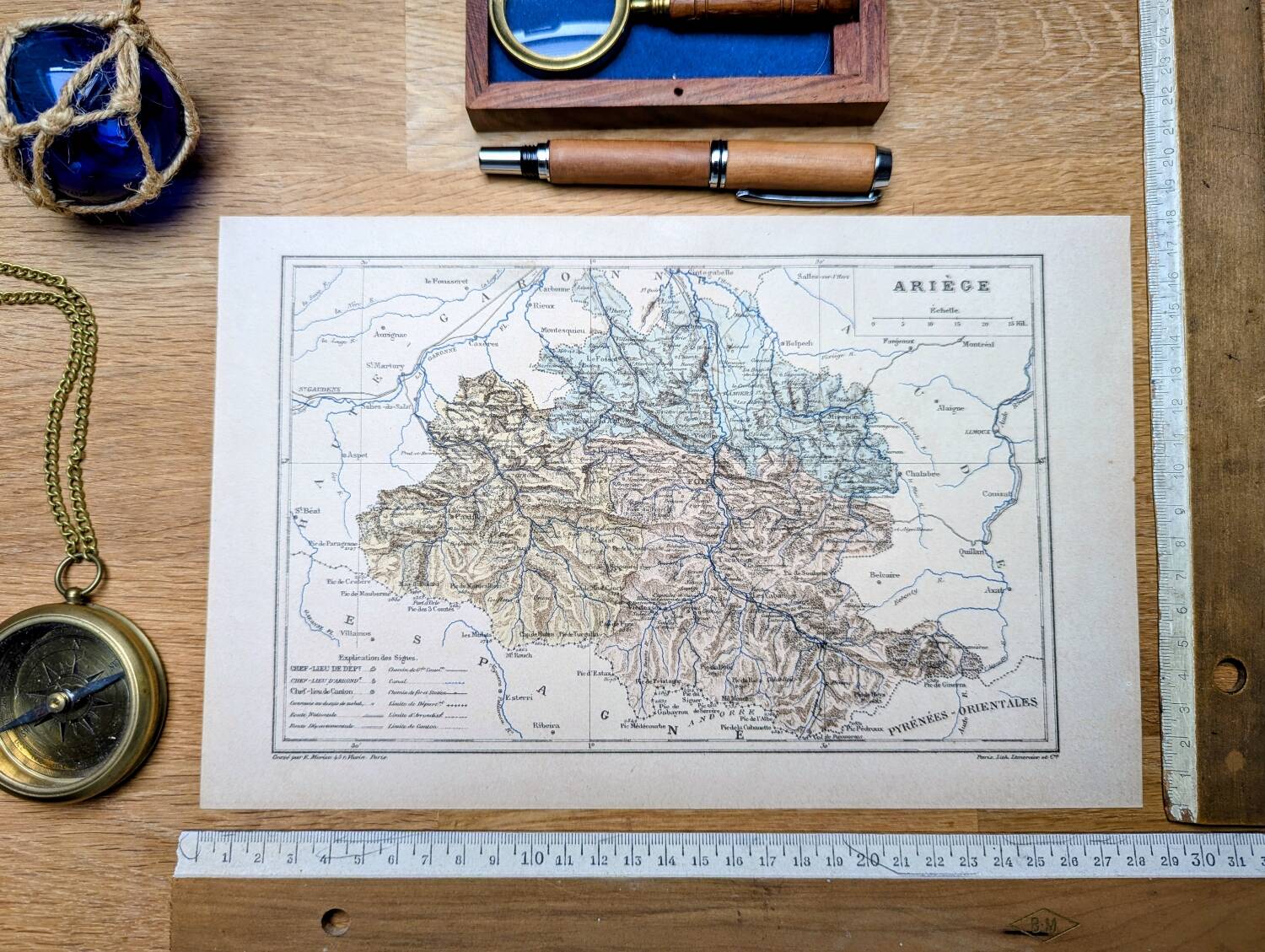 Imprimée en 1889, l'Ariège, Occitanie.