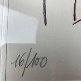 Lithograph by Jean Cocteau