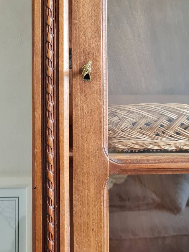 Antique Parisian glass cabinet - bonnet-maker type