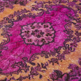Handmade anatolian 1970s 186 cm x 296 cm purple carpet