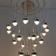 Angelo Brotto Mid-Century Italian Metal Chrome Chandelier for Esperia, 1970