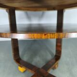 Table basse en placage de noyer Art Déco, Tchécoslovaquie, années 1930