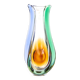 Mid-century modern vase, multicolour glass, designed by H. Mahanovska, Czechoslovakia, 1960s