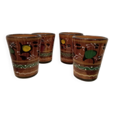 Verres de Deruta, années 1960, ensemble de 4