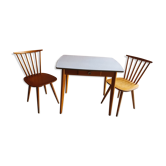 Ensemble deux chaise scandinave et sa table bois et formica