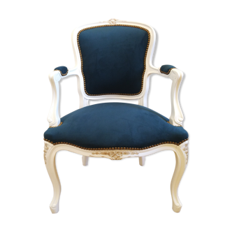 Renovated antique velvet chair