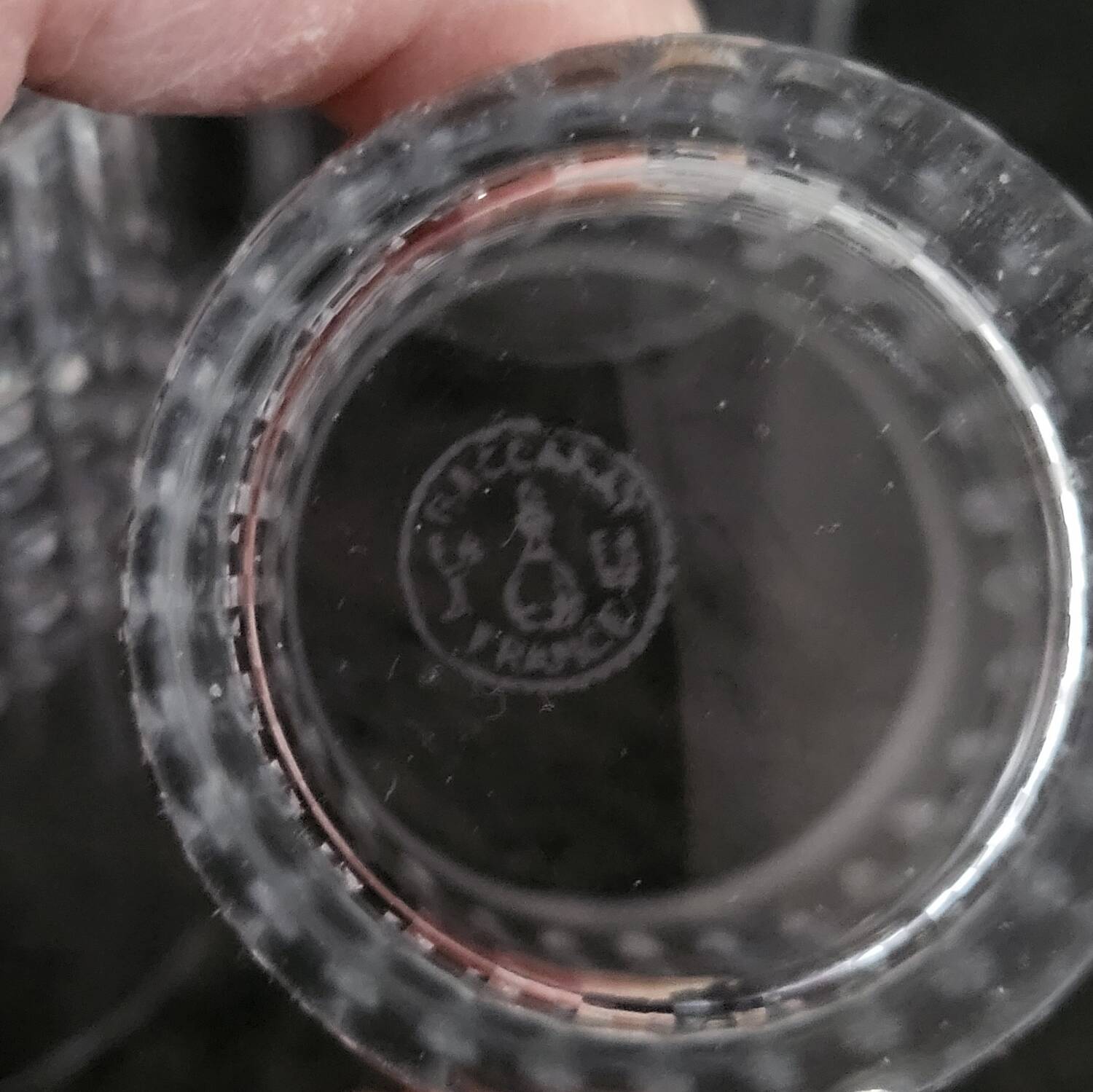 4 vintage crystal tumblers from Baccarat, model Nancy.