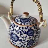 wicker handle teapot
