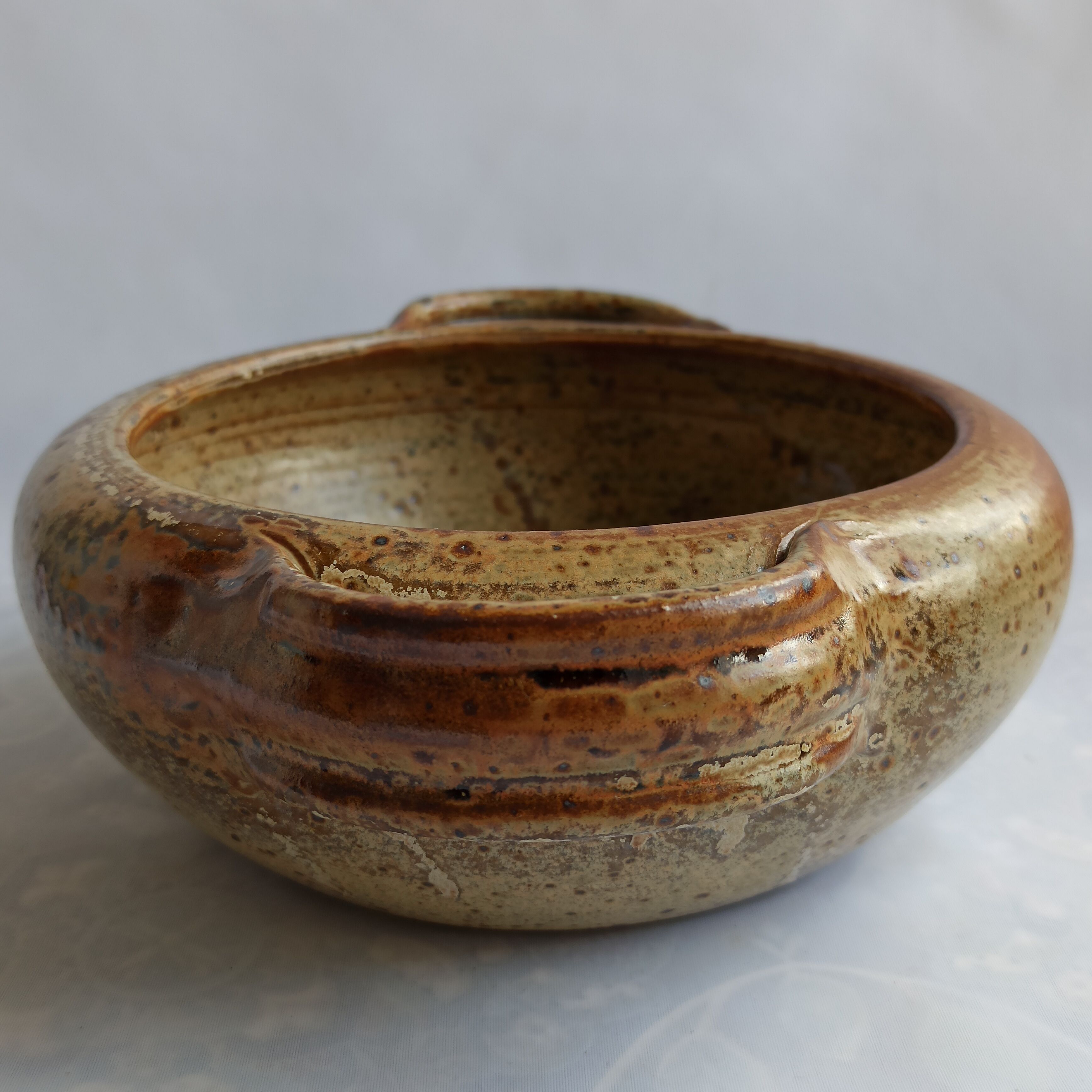 La Borne pyrity sandstone dish signed by JP