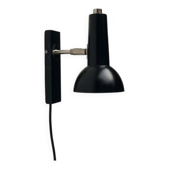 Mid-century German black minimalist wall lamp by Hustadt, 1960s.