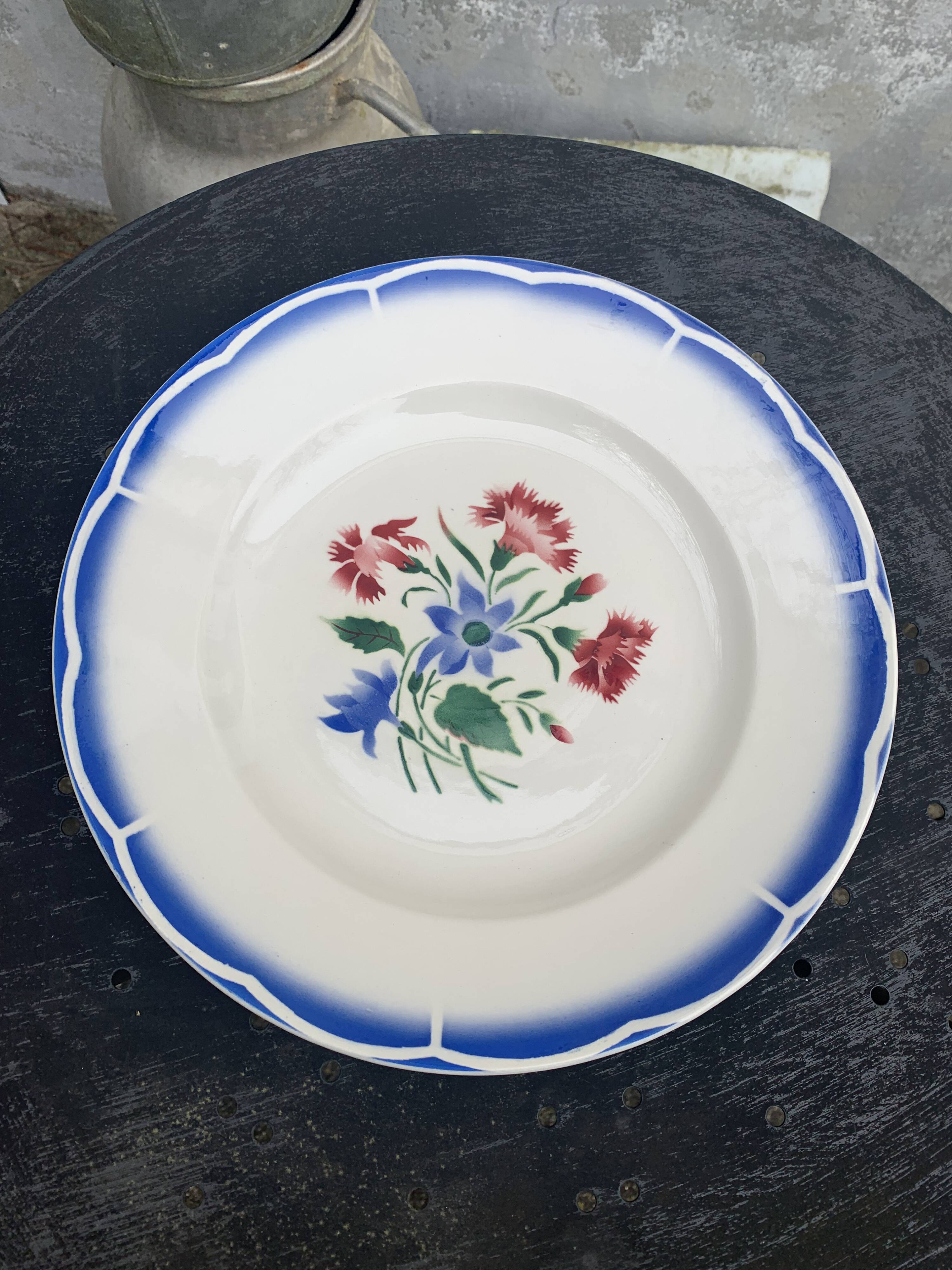 Cake dish, Elorn model, Digoin, Sarreguemines, vintage