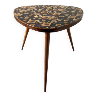 Table basse vintage 1960 Formica et chêne