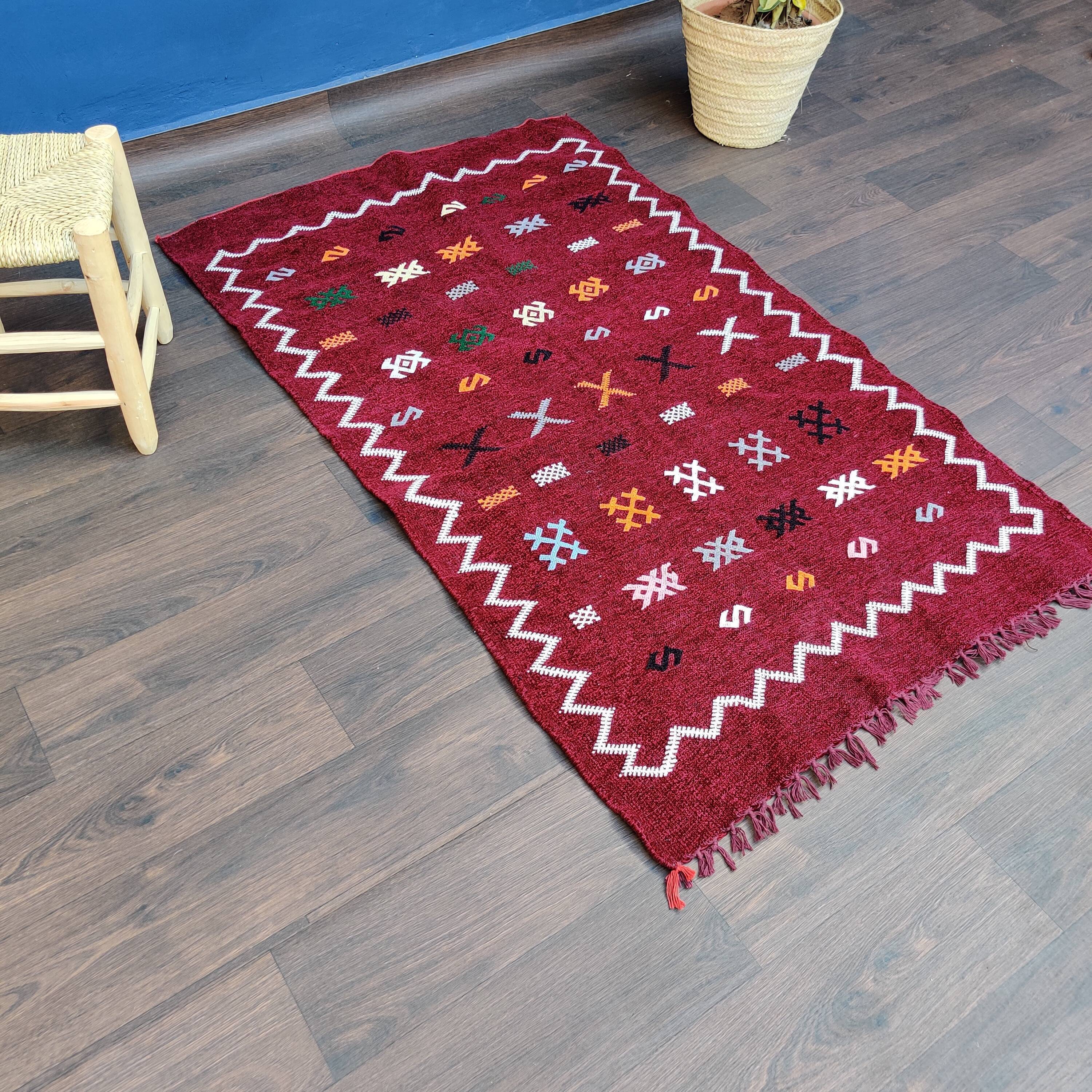 Moroccan Berber carpet handmade Ethnic edge 95x160 cm