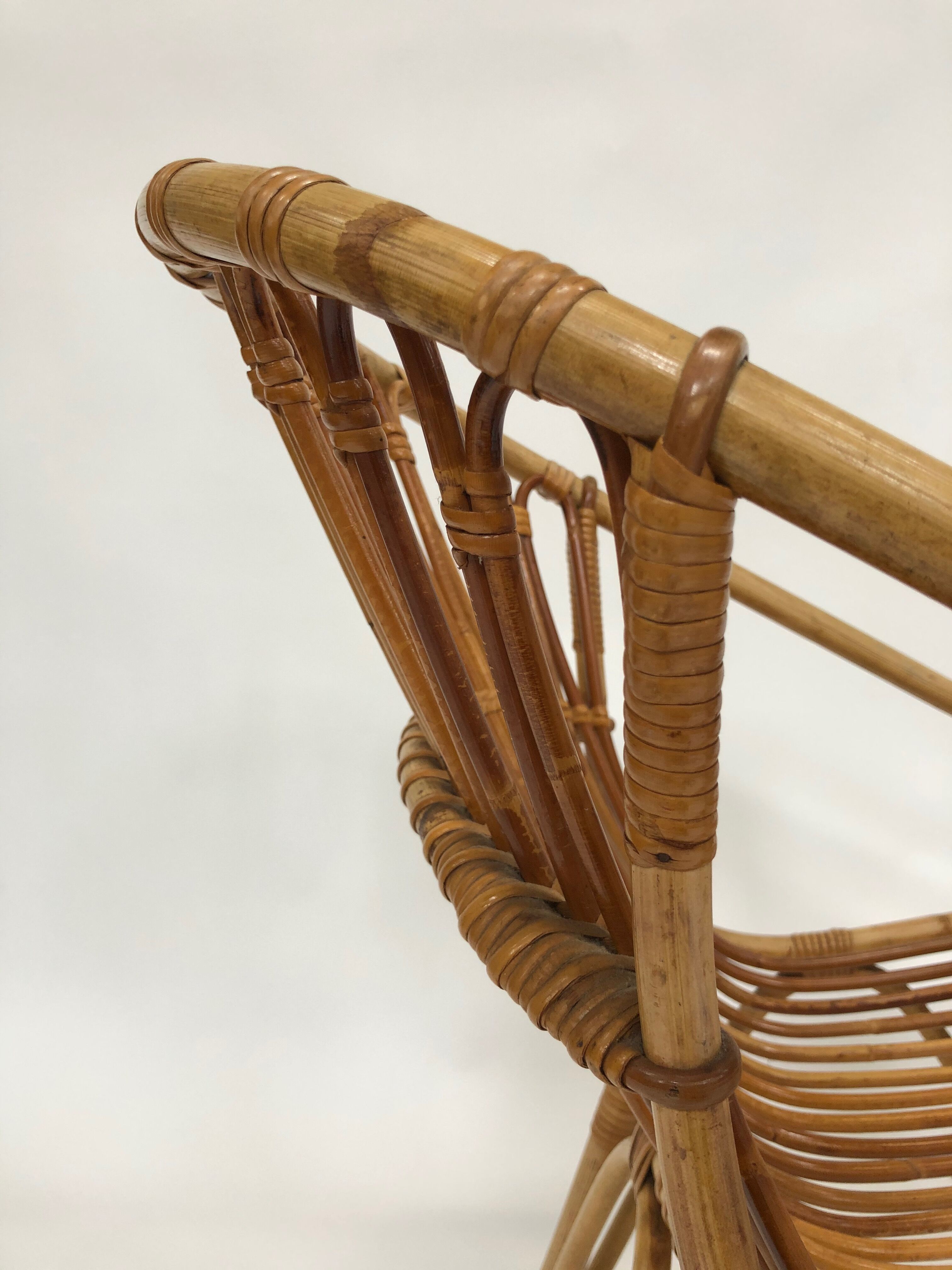 Fauteuil en rotin de Rohe Noordwolde, 1960, Pays-Bas