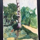 Landscape drawing Bois Clamart