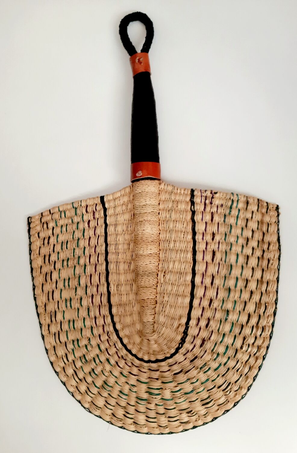 Set of 2 Bolga fans, African wall decor