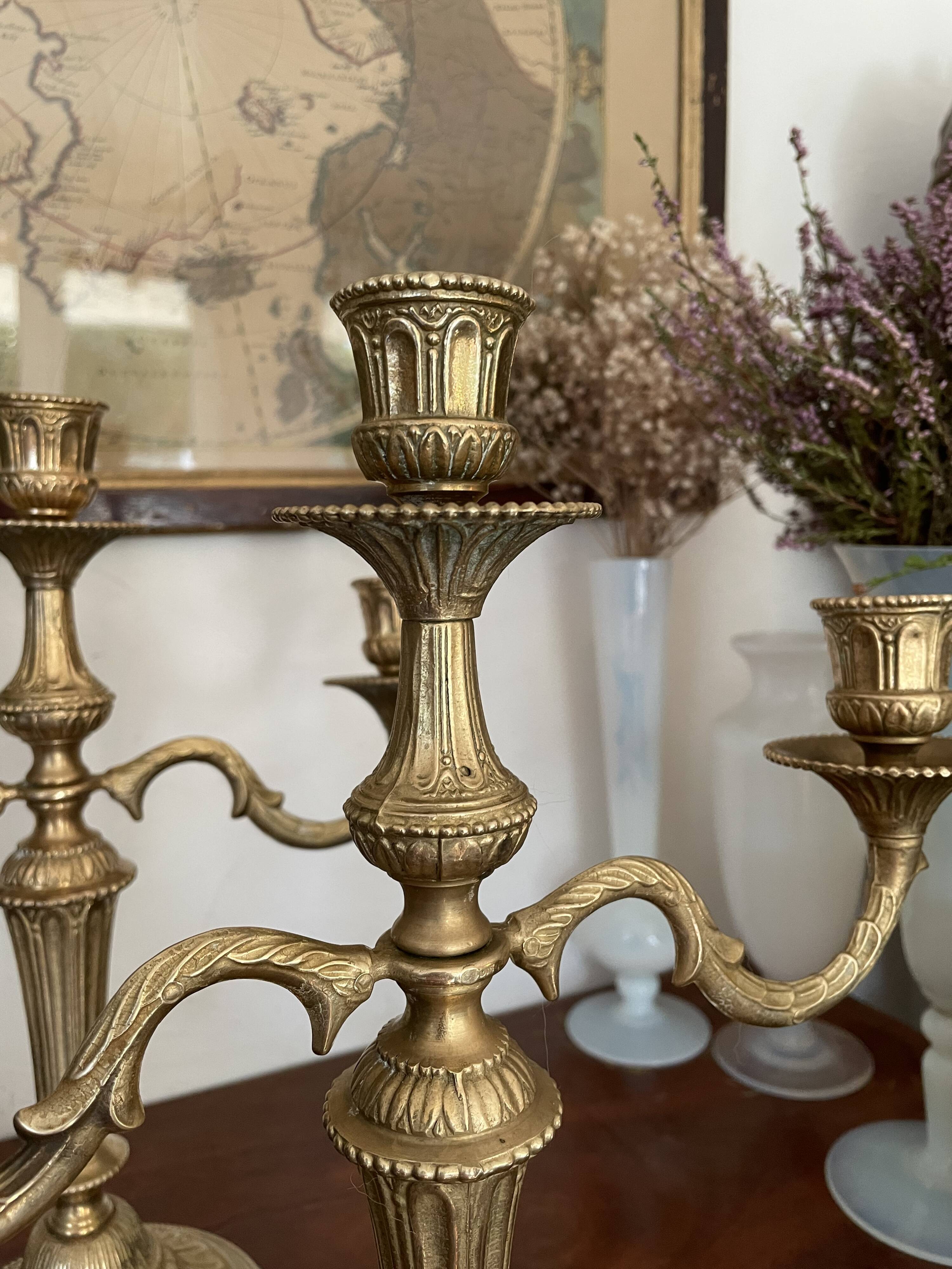 Old brass candlestick