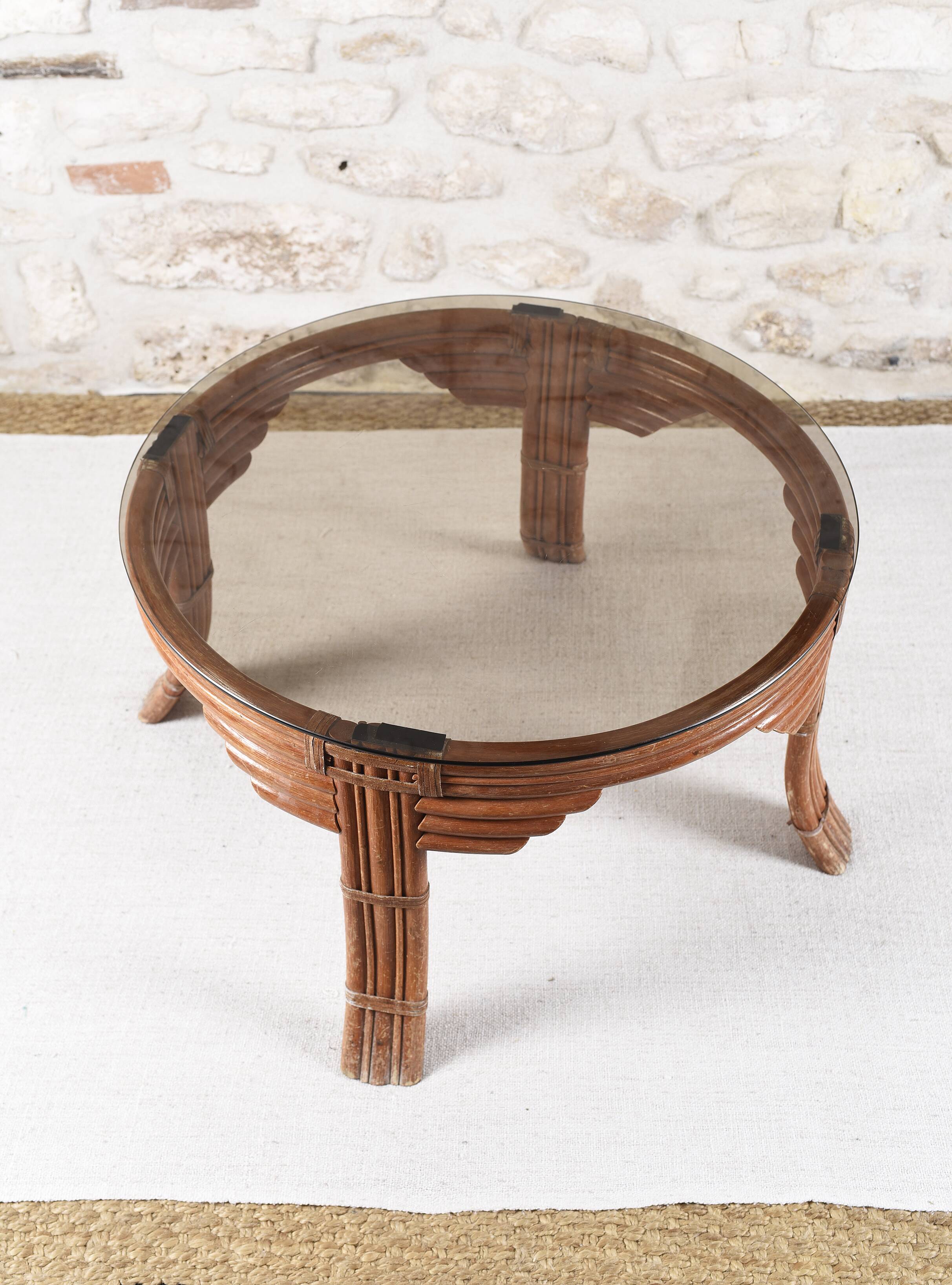 Vintage rattan coffee table