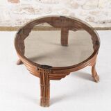 Table basse vintage en rotin