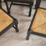 8 chaises chêne massif noires