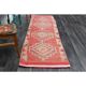 1970s Vintage Turkish Oushak Handmade Wool Cotton Pink Runner Rug 82x300