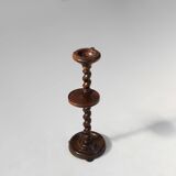 Art Deco oak ashtray on hand-turned base, France, 1930s