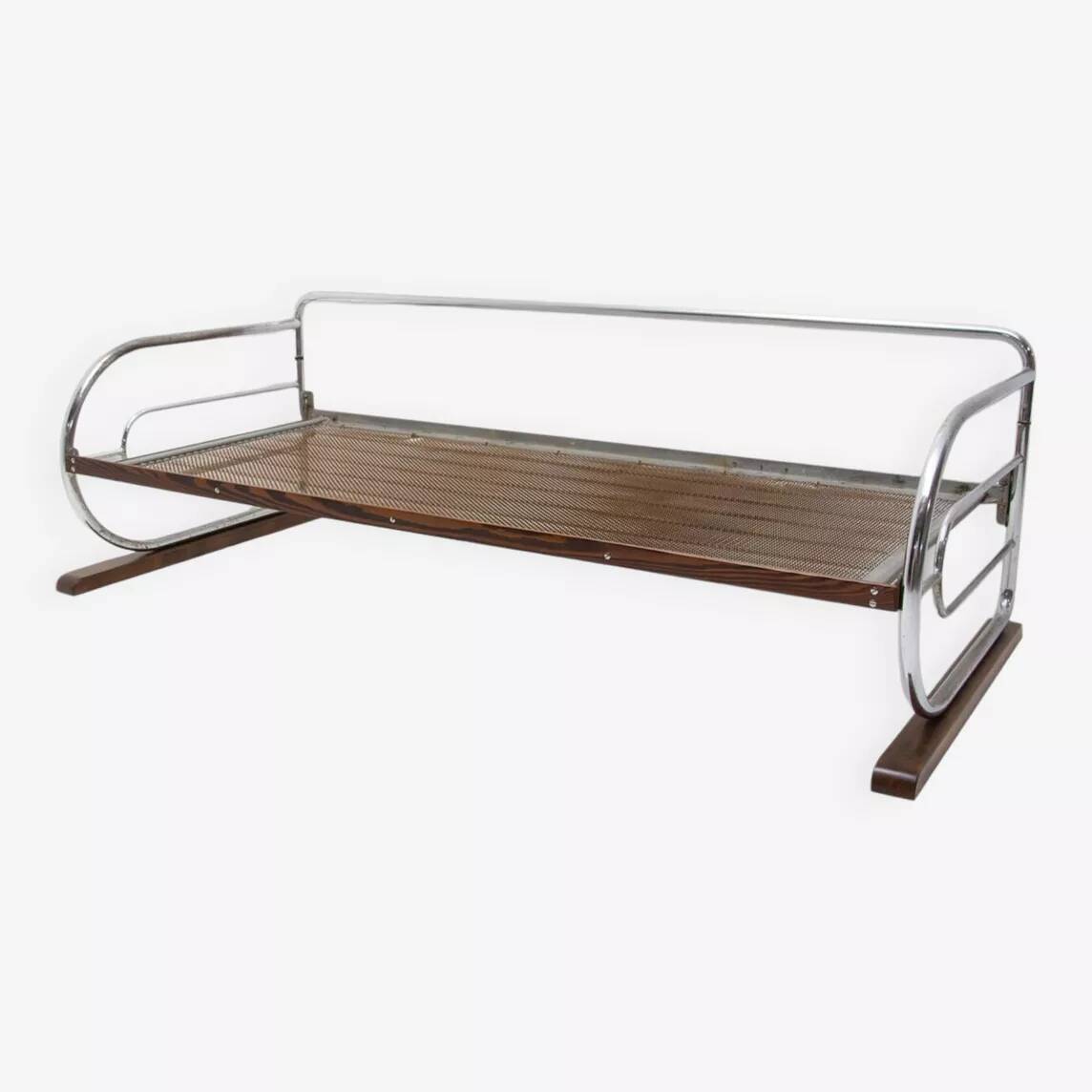 Chrome Bauhaus Sofa by Hynek Gottwald, Bohemia, 1930s