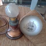 Bedside lamp copper and wood