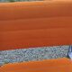 Set of 6 designer chairs from the 70s orange fabrics and chrome tubes
