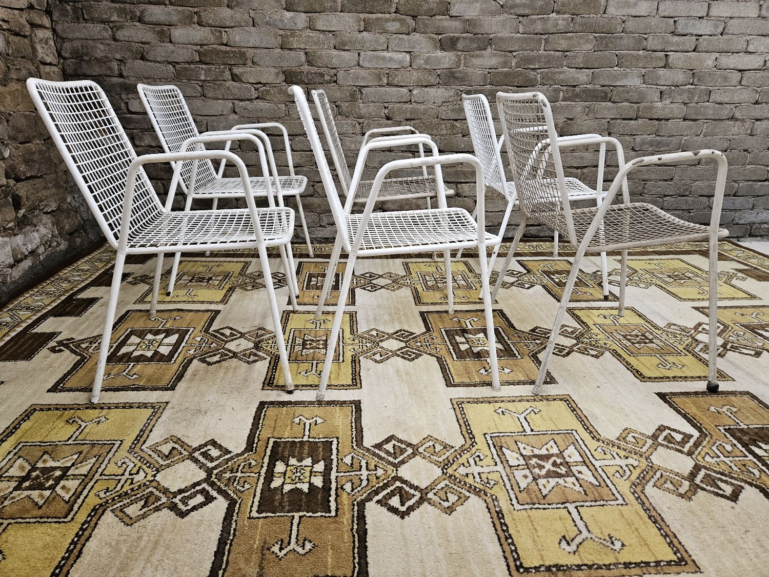 Set of 6 chairs and 1 rocking chair Rio by Emu 1960
