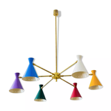 Lustre  6 bras articulable multicolore