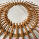 Miroir soleil rotin oval vintage 47x58cm