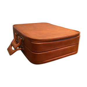 Valise simili cuir fauve