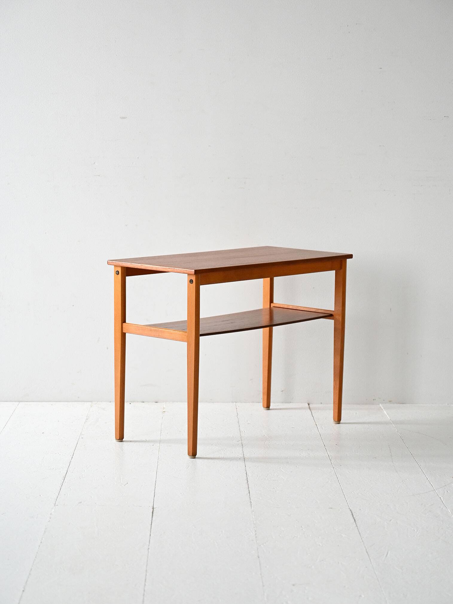 Vintage Scandinavian coffee table 1950s in beech and teak