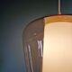 Scandinavian pendant light in white satin glass and pale pink clear glass, 1960