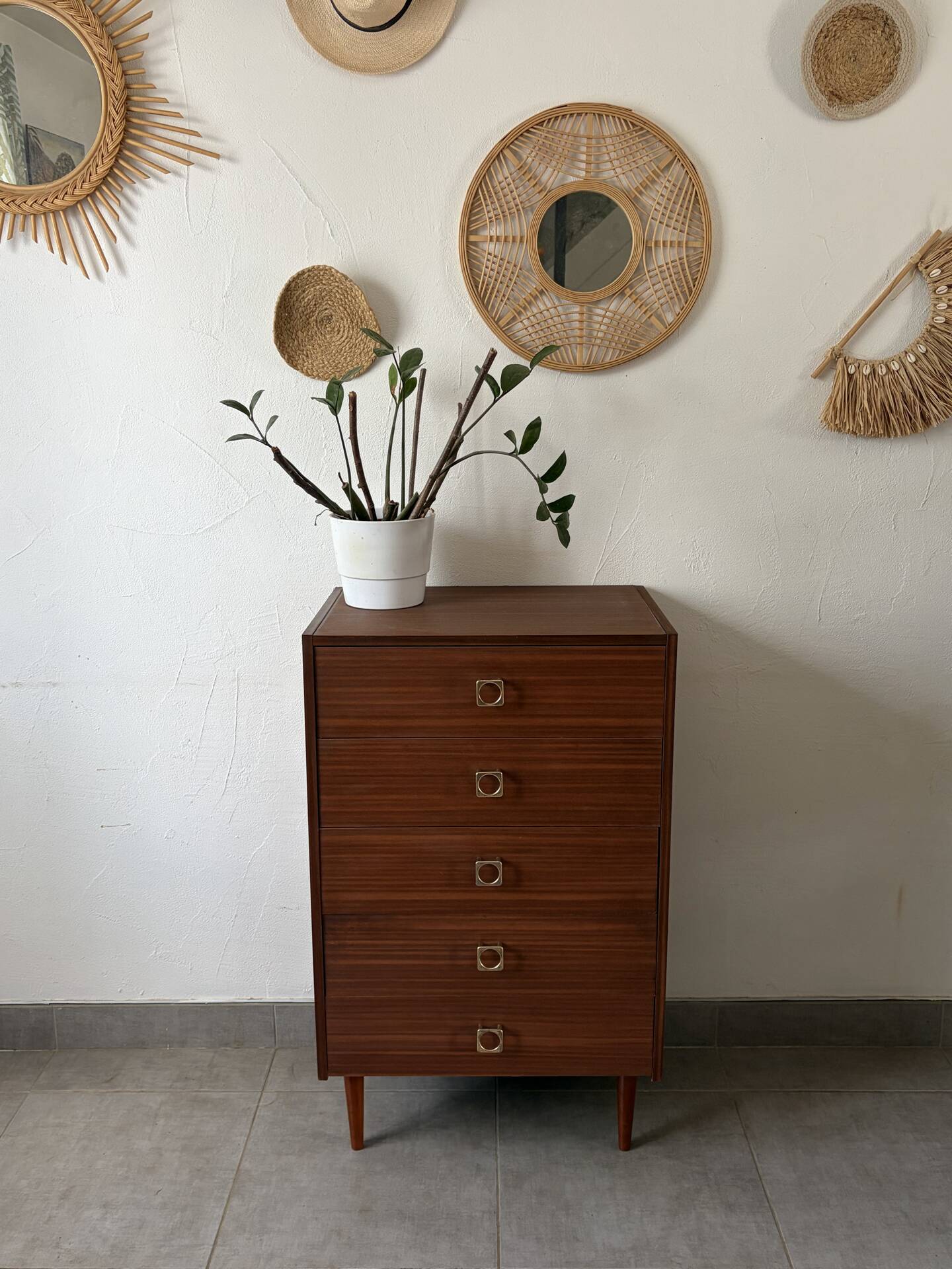 Vintage chest of drawers from the 1960s.