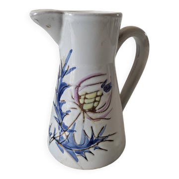 Small handcrafted flowered pitcher – country charm