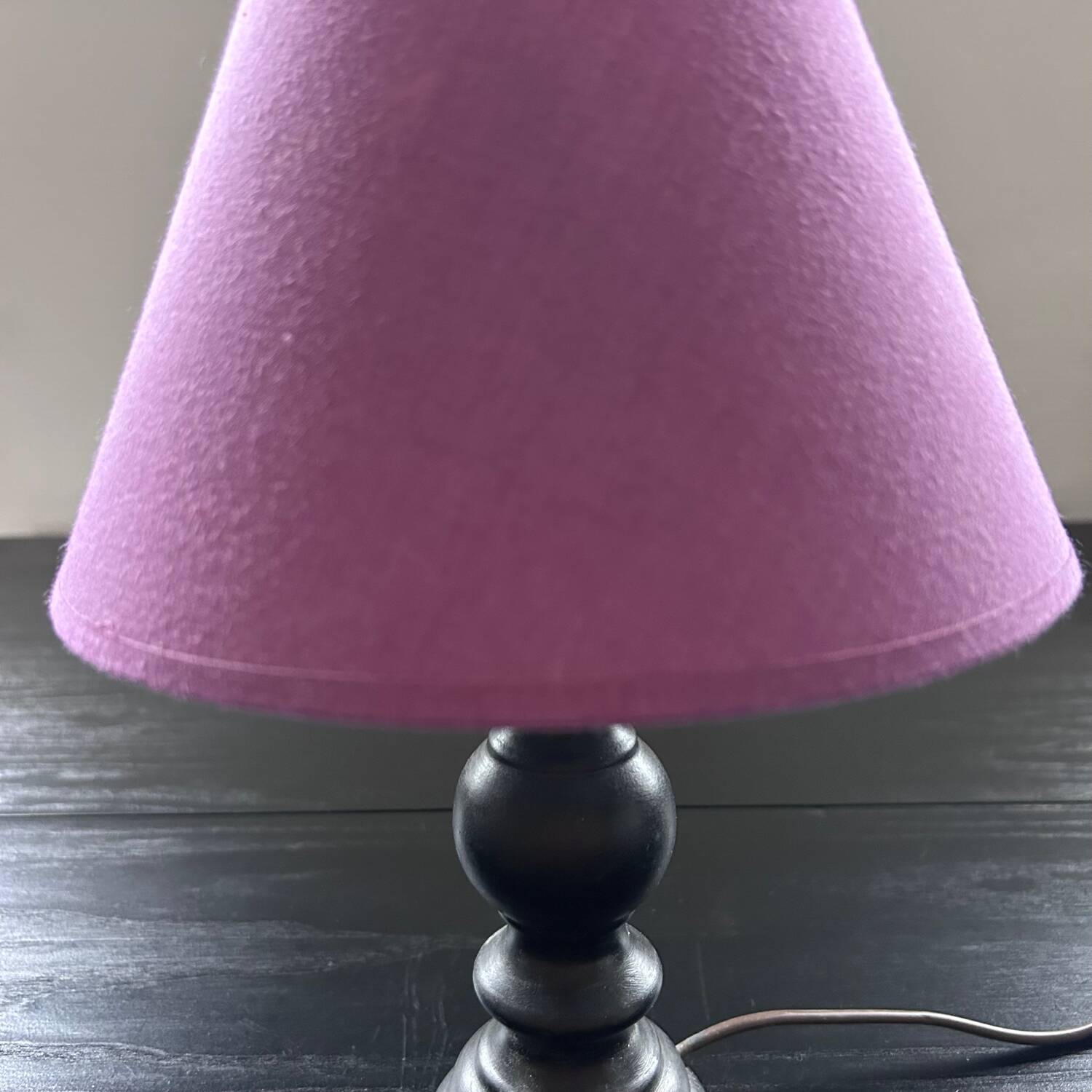 Small black wooden lamp