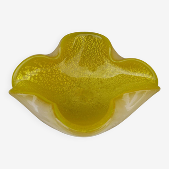 Vintage 1950/1960 Yellow ashtray in Murano glass paste