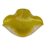 Vintage 1950/1960 Cendrier jaune en pate de verre Murano