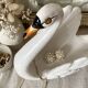 Vintage ceramic grand swan, antique carafe.