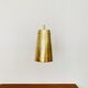 Set of 2 large Mid Century Modern perforated brass pendant lamps
