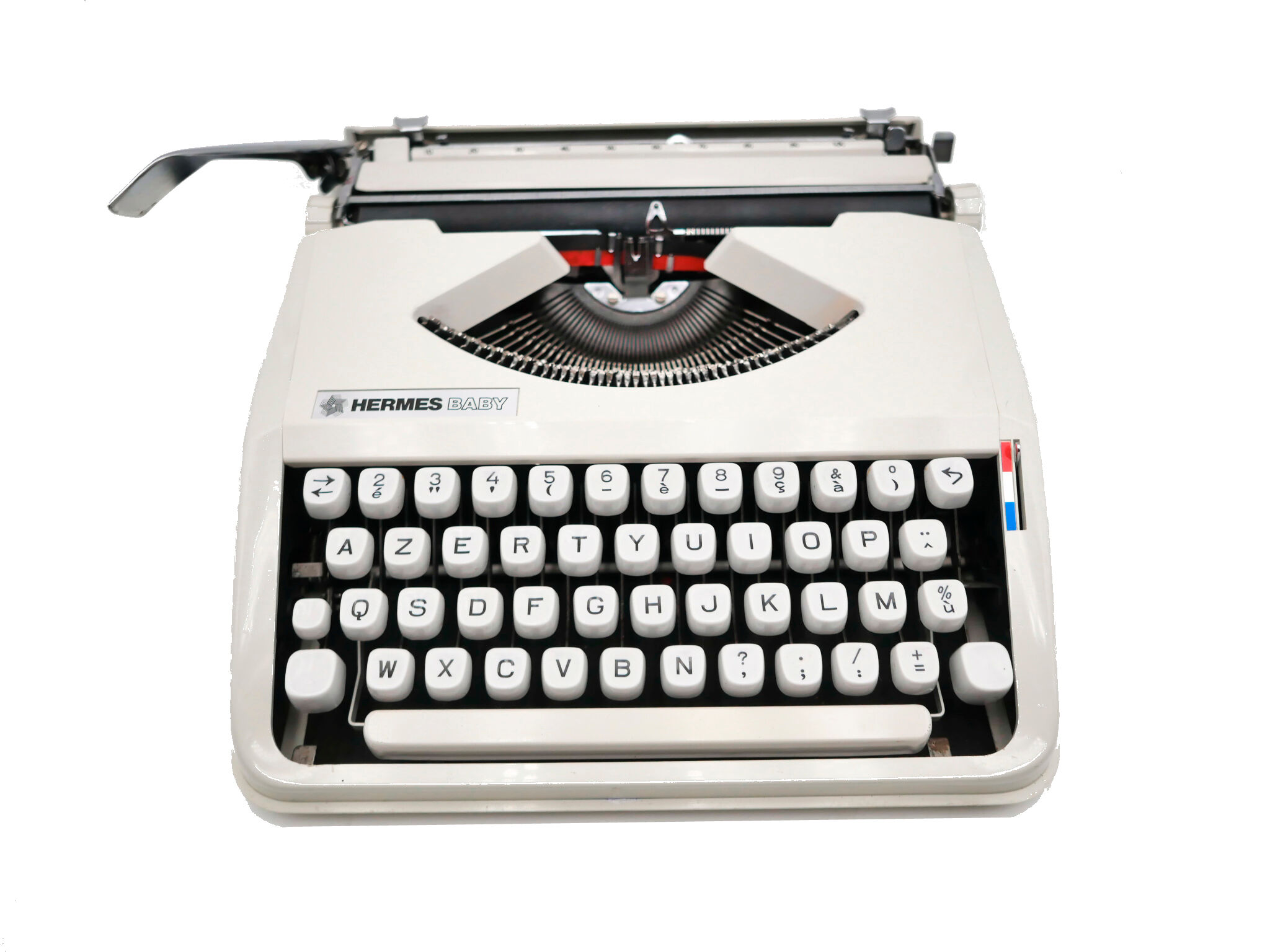 Hermes Baby New Revised White Typewriter