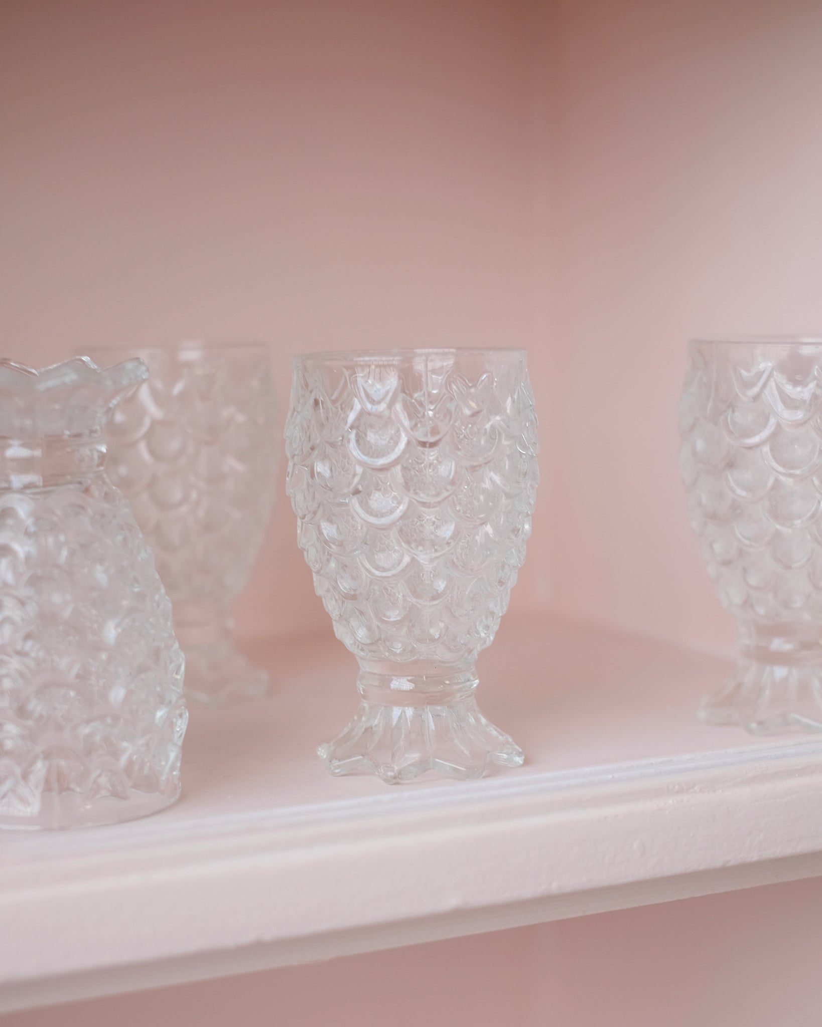 6 verres ananas vintage