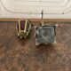 Lampe veilleuse en bronze et verres multicolores Restauration XIXe