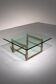 Peter Ghyczy glass coffee table with stainless steel frame Biri T29