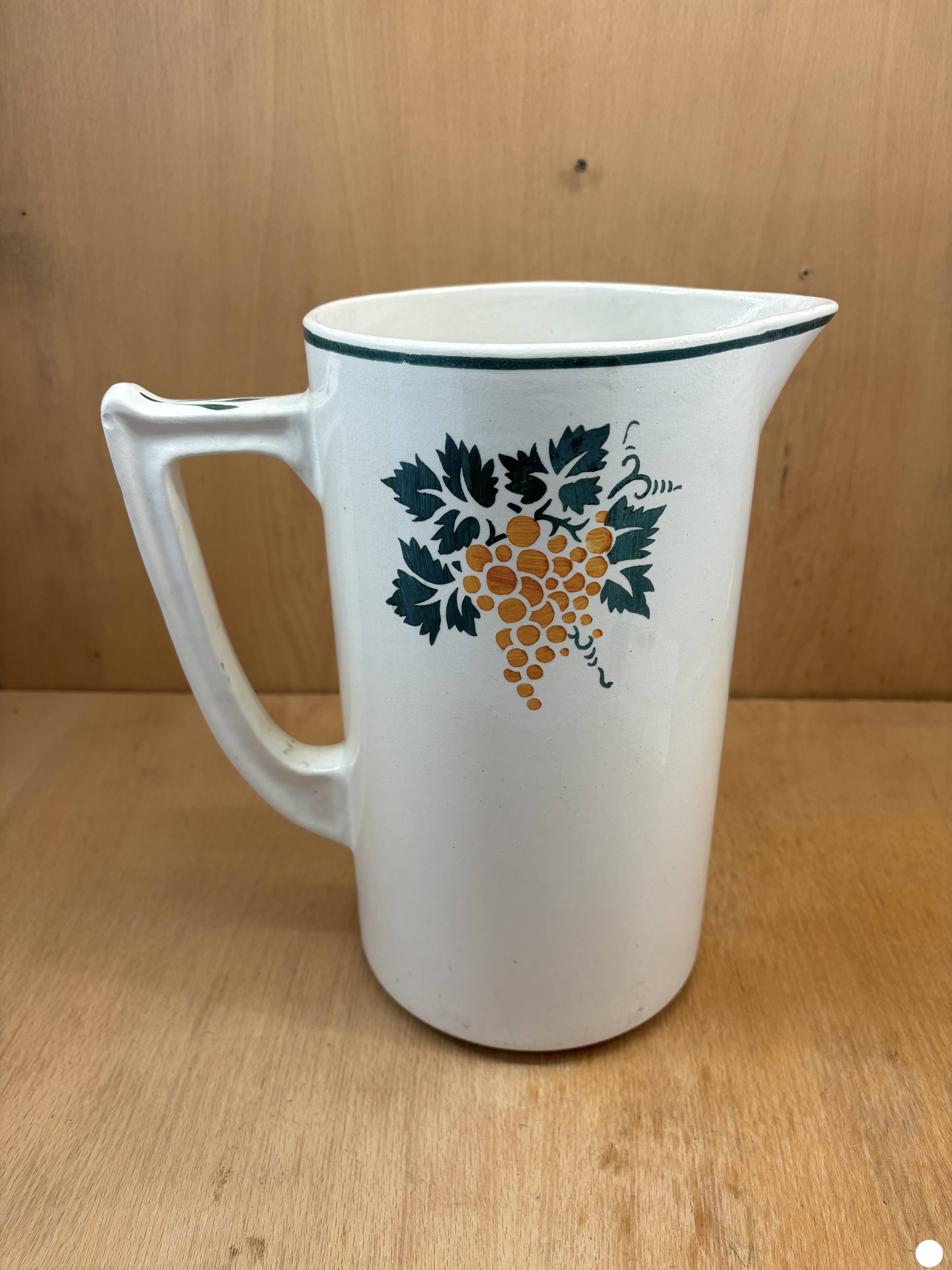 Earthenware pitcher bunch of grapes