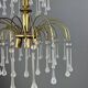 Golden brass chandelier with glass pendants, 20th century.
